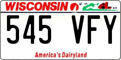 WI license plate 545VFY