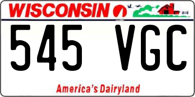 WI license plate 545VGC