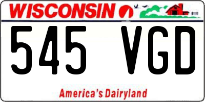 WI license plate 545VGD