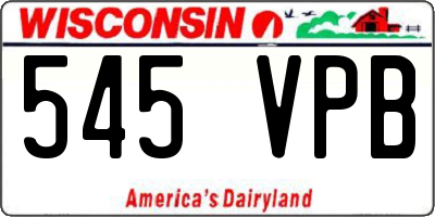 WI license plate 545VPB