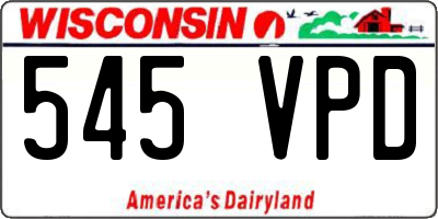 WI license plate 545VPD