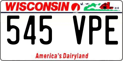 WI license plate 545VPE