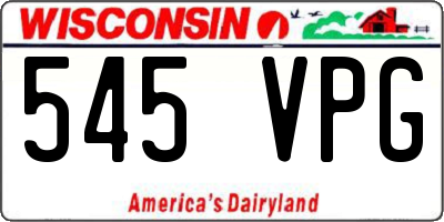 WI license plate 545VPG