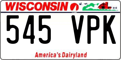WI license plate 545VPK