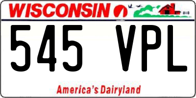 WI license plate 545VPL