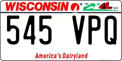 WI license plate 545VPQ