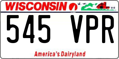 WI license plate 545VPR
