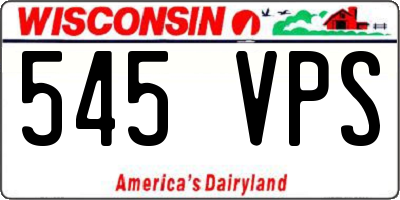 WI license plate 545VPS