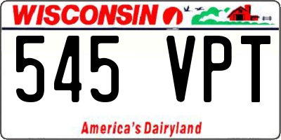 WI license plate 545VPT