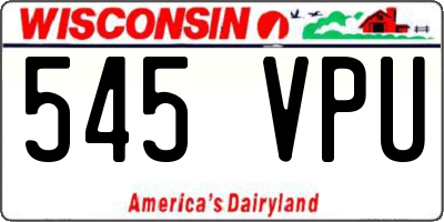 WI license plate 545VPU