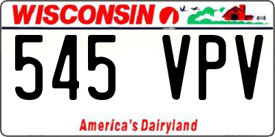 WI license plate 545VPV