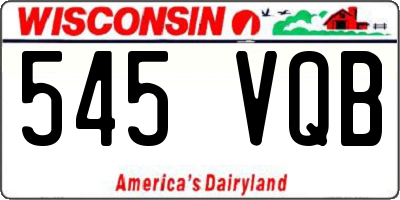 WI license plate 545VQB