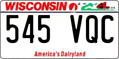 WI license plate 545VQC
