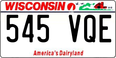 WI license plate 545VQE