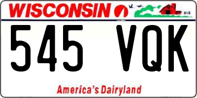 WI license plate 545VQK