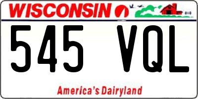WI license plate 545VQL