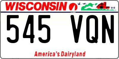 WI license plate 545VQN