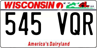 WI license plate 545VQR