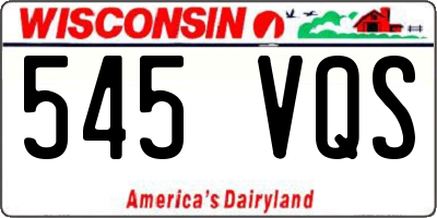 WI license plate 545VQS