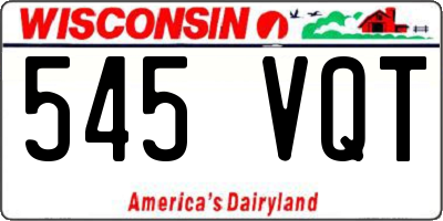 WI license plate 545VQT