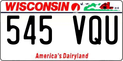 WI license plate 545VQU