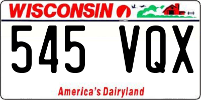 WI license plate 545VQX