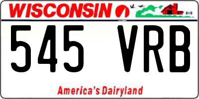WI license plate 545VRB