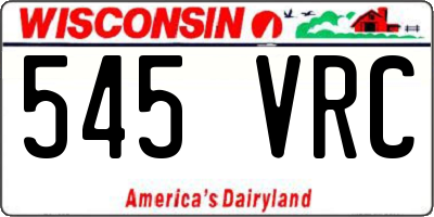 WI license plate 545VRC