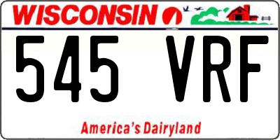 WI license plate 545VRF