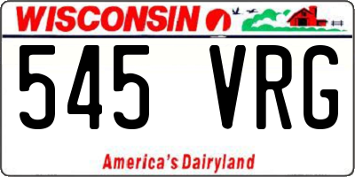 WI license plate 545VRG