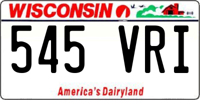 WI license plate 545VRI
