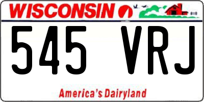 WI license plate 545VRJ