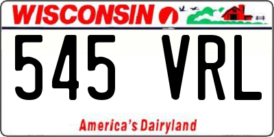 WI license plate 545VRL