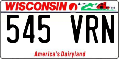 WI license plate 545VRN