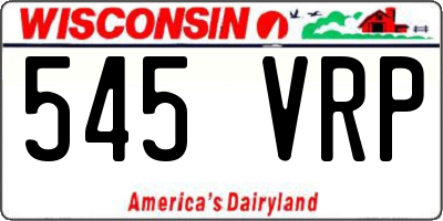 WI license plate 545VRP
