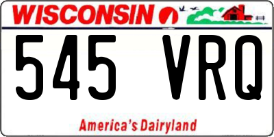 WI license plate 545VRQ