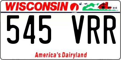 WI license plate 545VRR