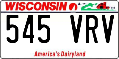 WI license plate 545VRV
