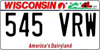 WI license plate 545VRW