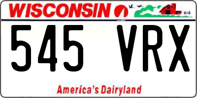 WI license plate 545VRX