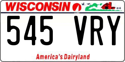 WI license plate 545VRY