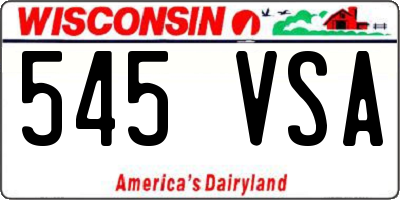 WI license plate 545VSA
