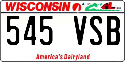 WI license plate 545VSB