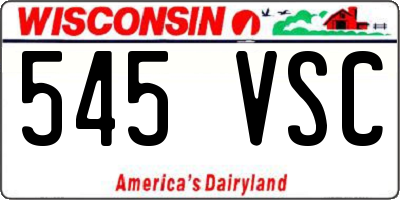 WI license plate 545VSC