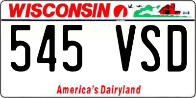 WI license plate 545VSD