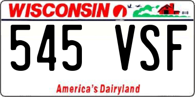 WI license plate 545VSF