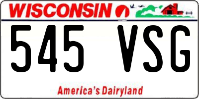 WI license plate 545VSG