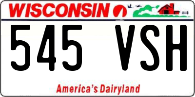 WI license plate 545VSH