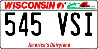 WI license plate 545VSI