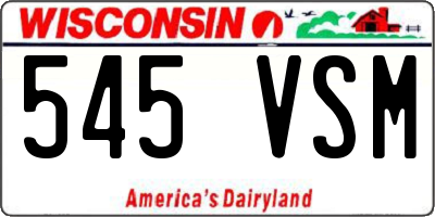 WI license plate 545VSM